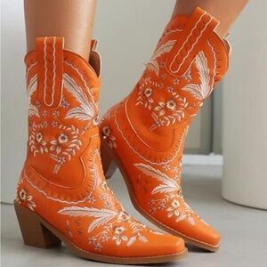 Dingo Primrose Boots Orange Metallic 8